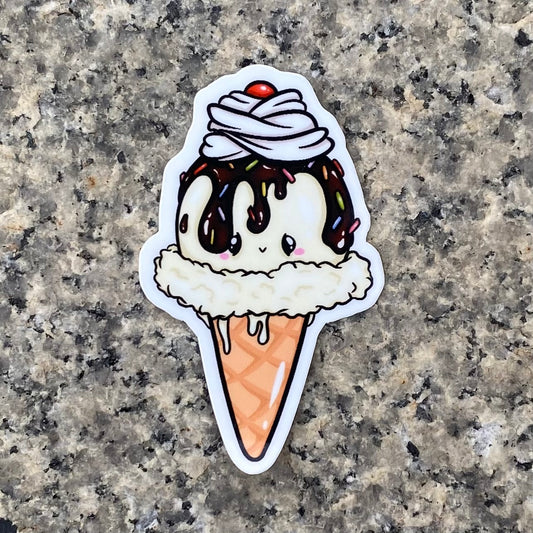 Kawaii Vanilla Fudge Cone Sticker