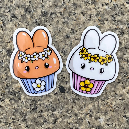 Spring Bunny Cupcake Stickers