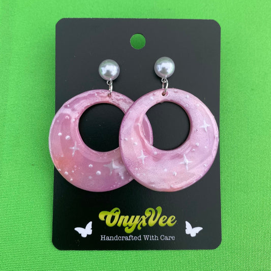 Starlit Blush Hoop Earrings
