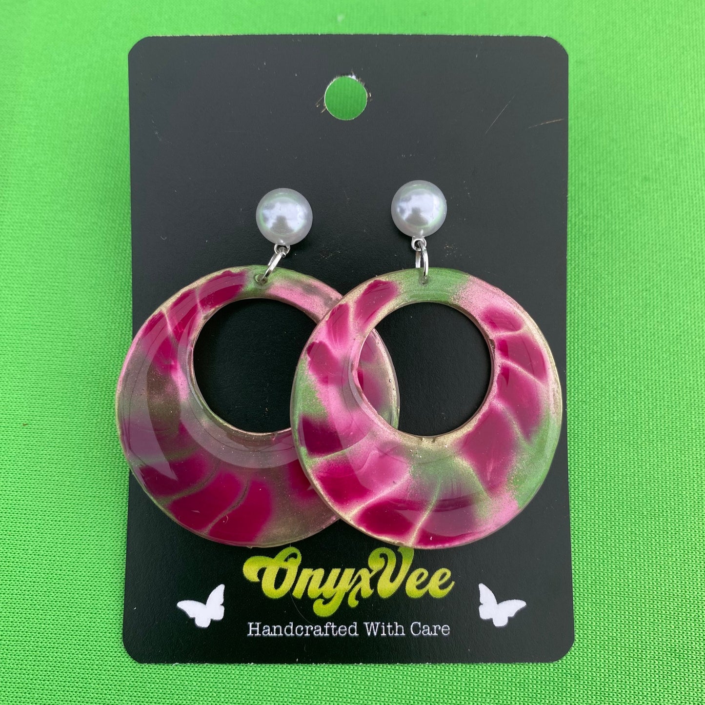 Watermelon Mirage Hoop Earrings
