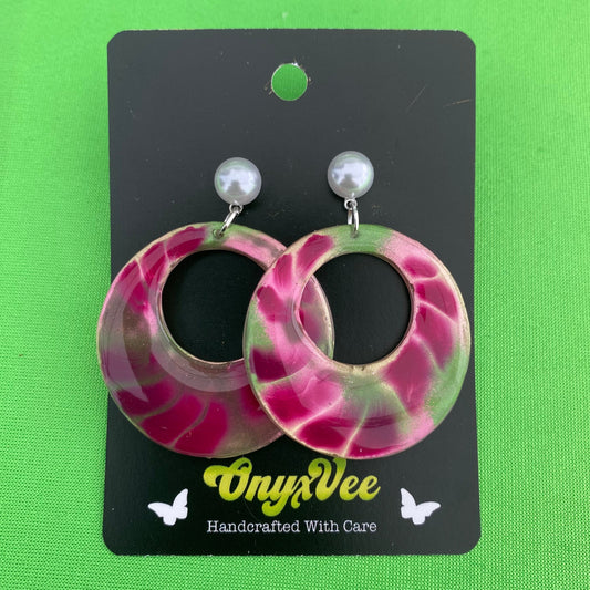 Watermelon Mirage Hoop Earrings