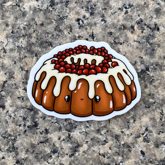 Kawaii Cranberry Bundt Cake Sticker