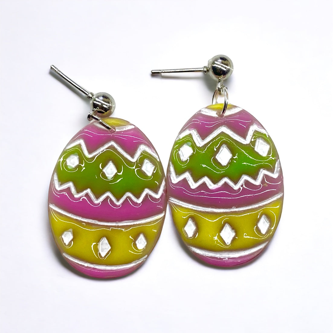 Painted Easter Egg Earrings