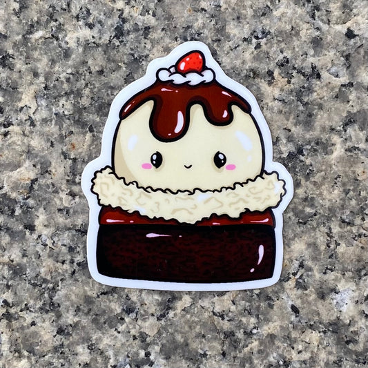 Kawaii Brownie Sundae Sticker