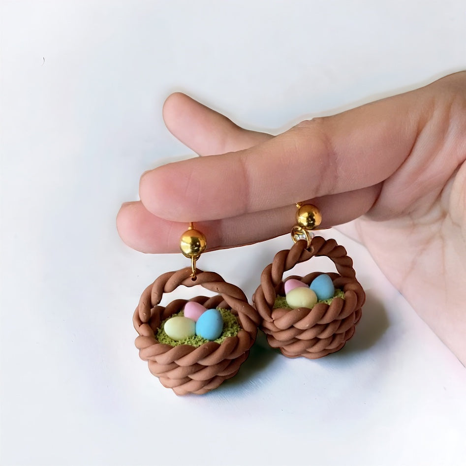 Easter Basket Dangle Earrings