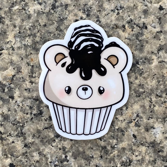 Kawaii Zebra Cake Bear Cupcake Sticker