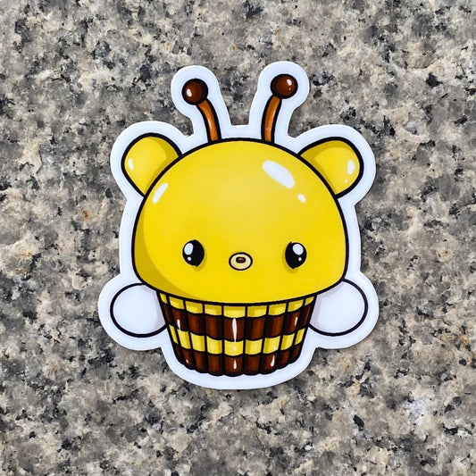 Kawaii Bumble Bee Cupcake Sticker