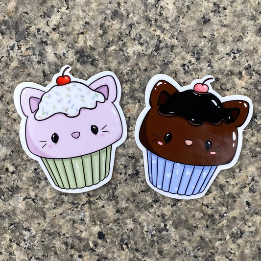 Kitten Cupcake Stickers