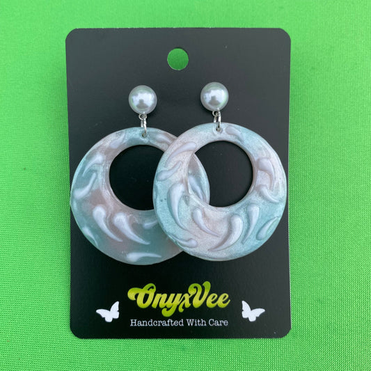 Frosted Waves Hoop Earrings