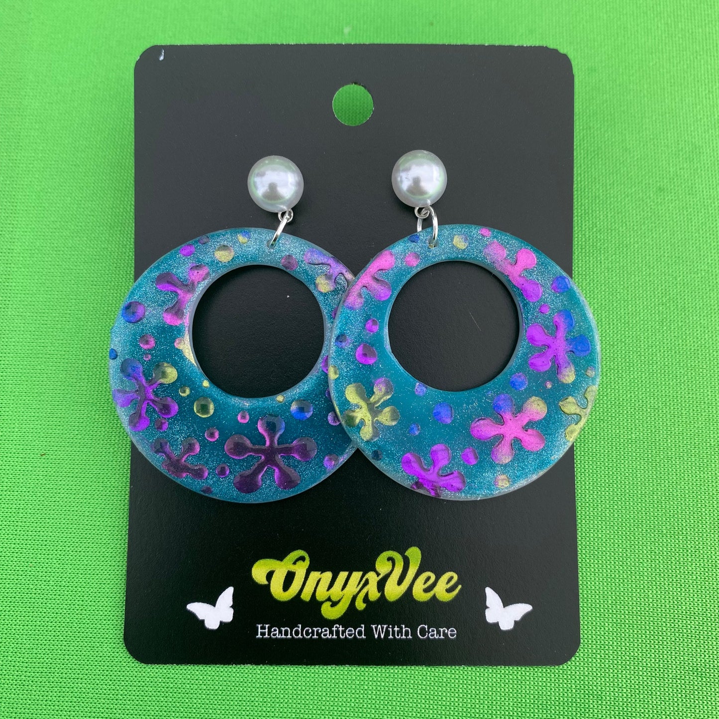 Electric Bloom Hoop Earrings