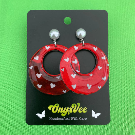 Candy Heart Hoop Earrings
