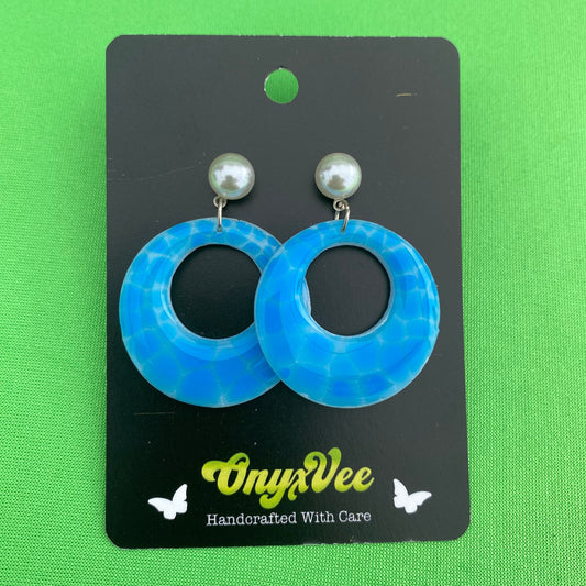 Blue Lagoon Scales Hoop Earrings