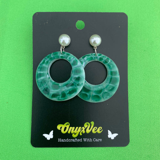 Emerald Mirage Hoop Earrings