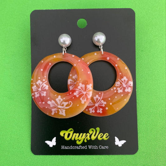 Sunset Petal Hoop Earrings