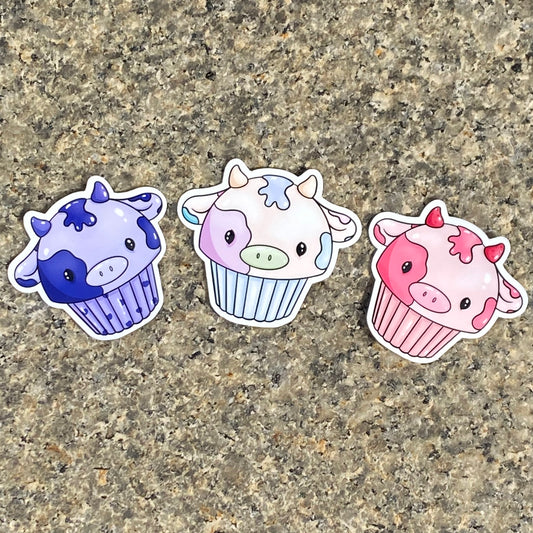 Cow Cupcake Stickers